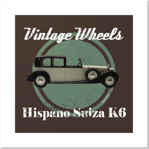 Vintage Wheels - Hispano Suiza K6 Wall Art by DaJellah
